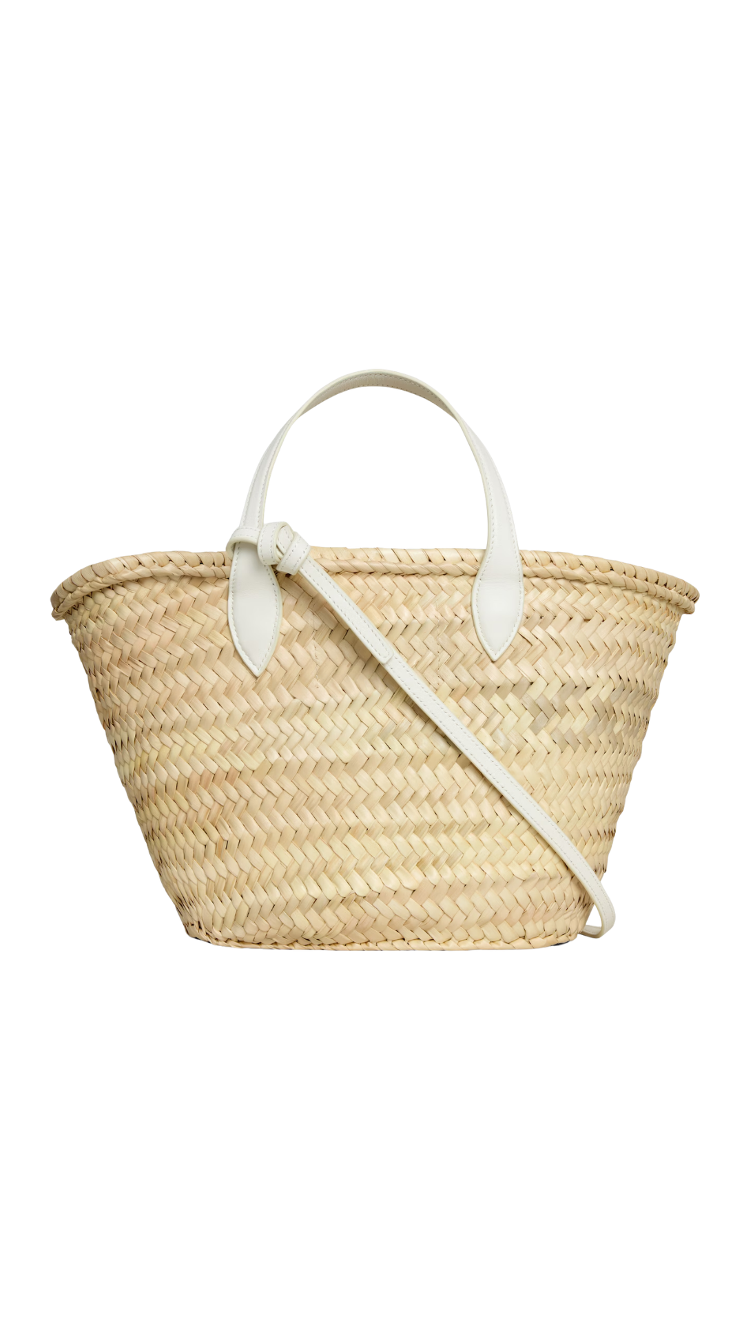 Teen Triomphe Panier In Palm Leaves And Calfskin