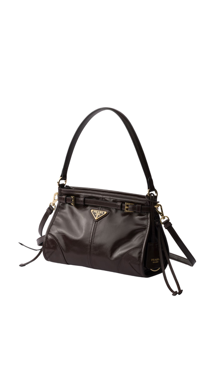 Bonnie Small Leather Handbag in Dark Brown