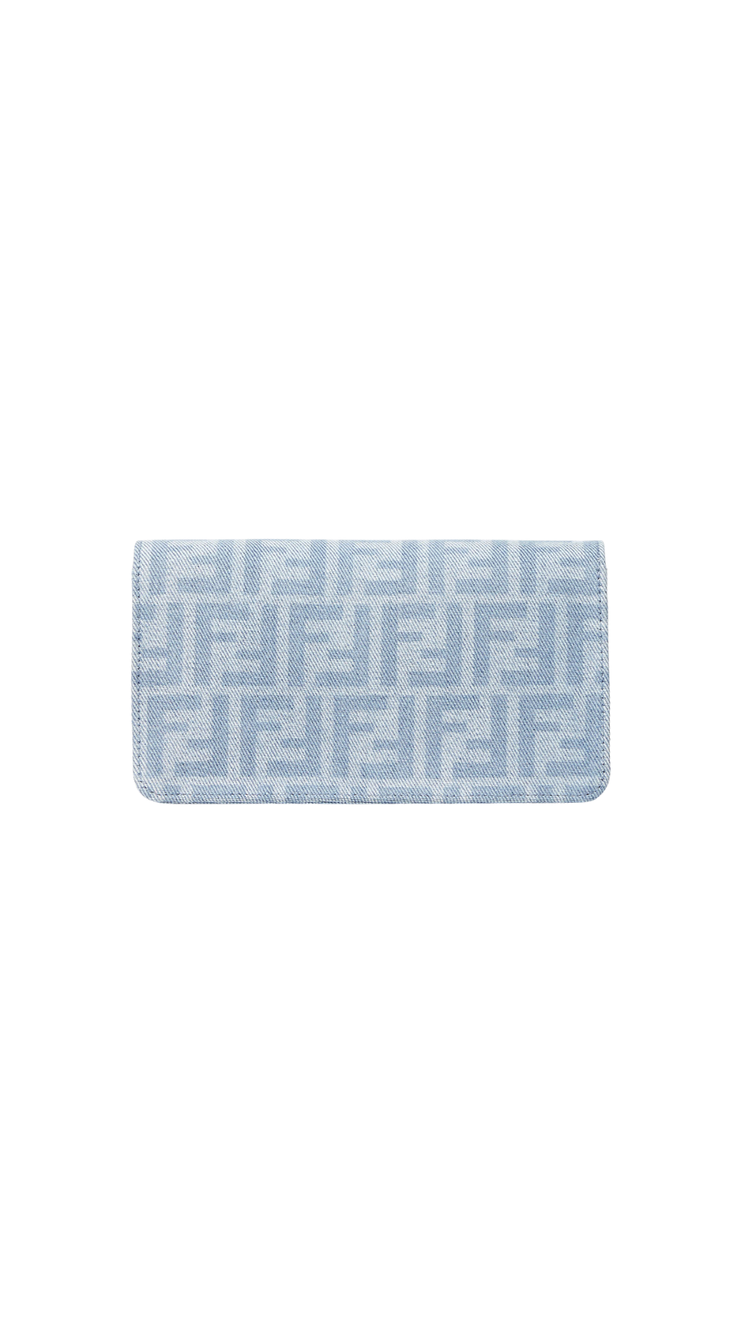 Wallet On Chain Baguette in Light Blue FF Denim Wallet