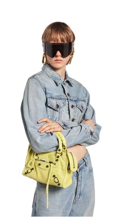 Le City Bag Small in lemonade Arena Lambskin, Brass Hardware
