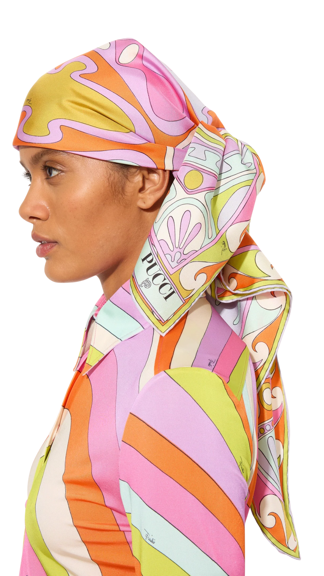 Soleil Print Silk Carre in Multicolor