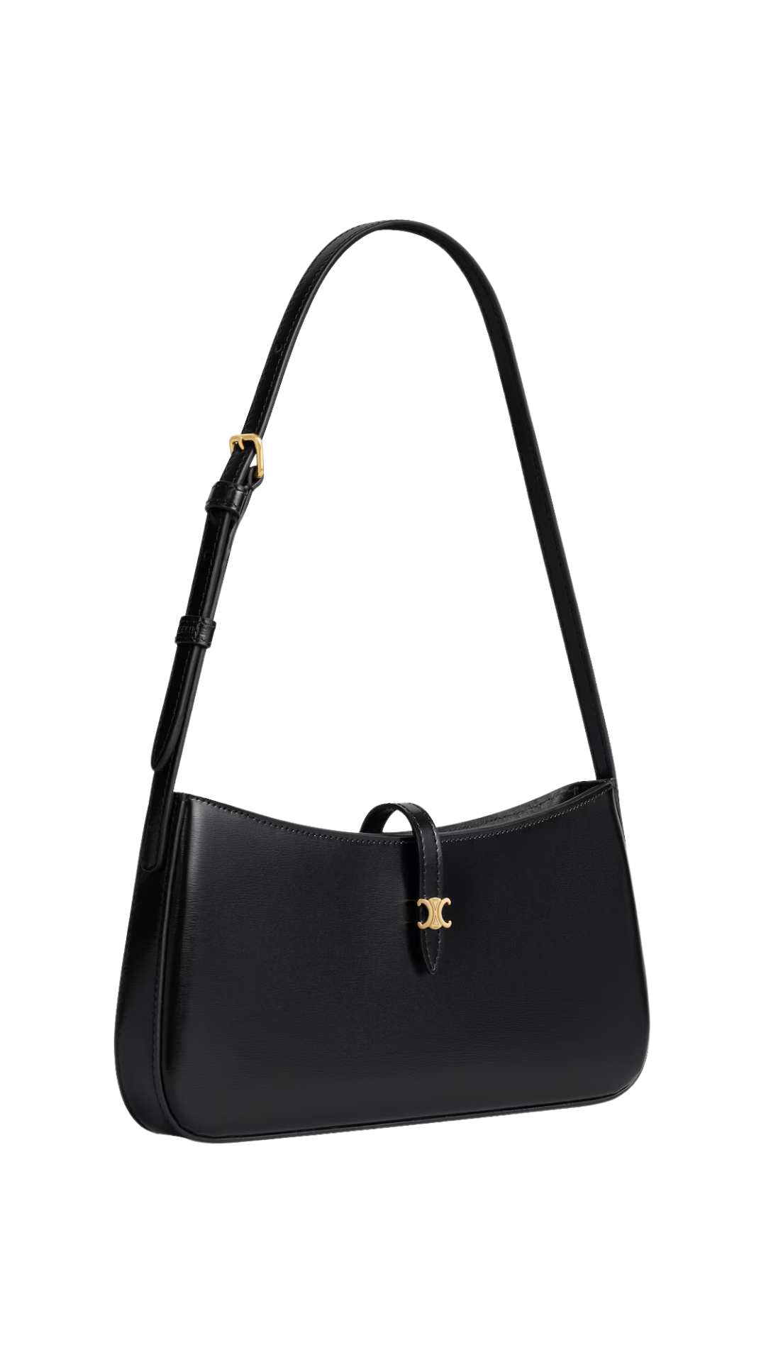 Tina Shoulder Bag In Black Shiny Calfskin