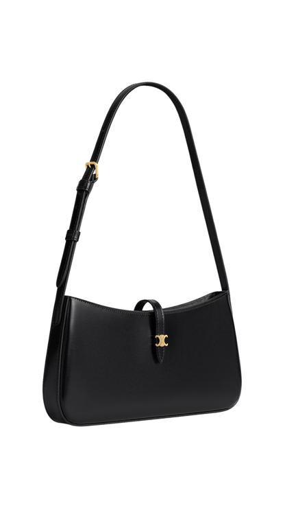 Tina Shoulder Bag In Black Shiny Calfskin