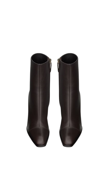 Venetia Booties in Brown Smooth Leather