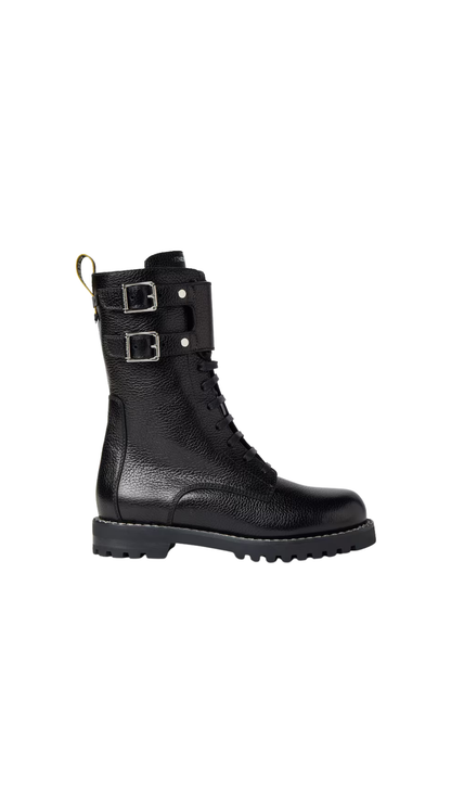 Fendi Commando Black Leather Boots