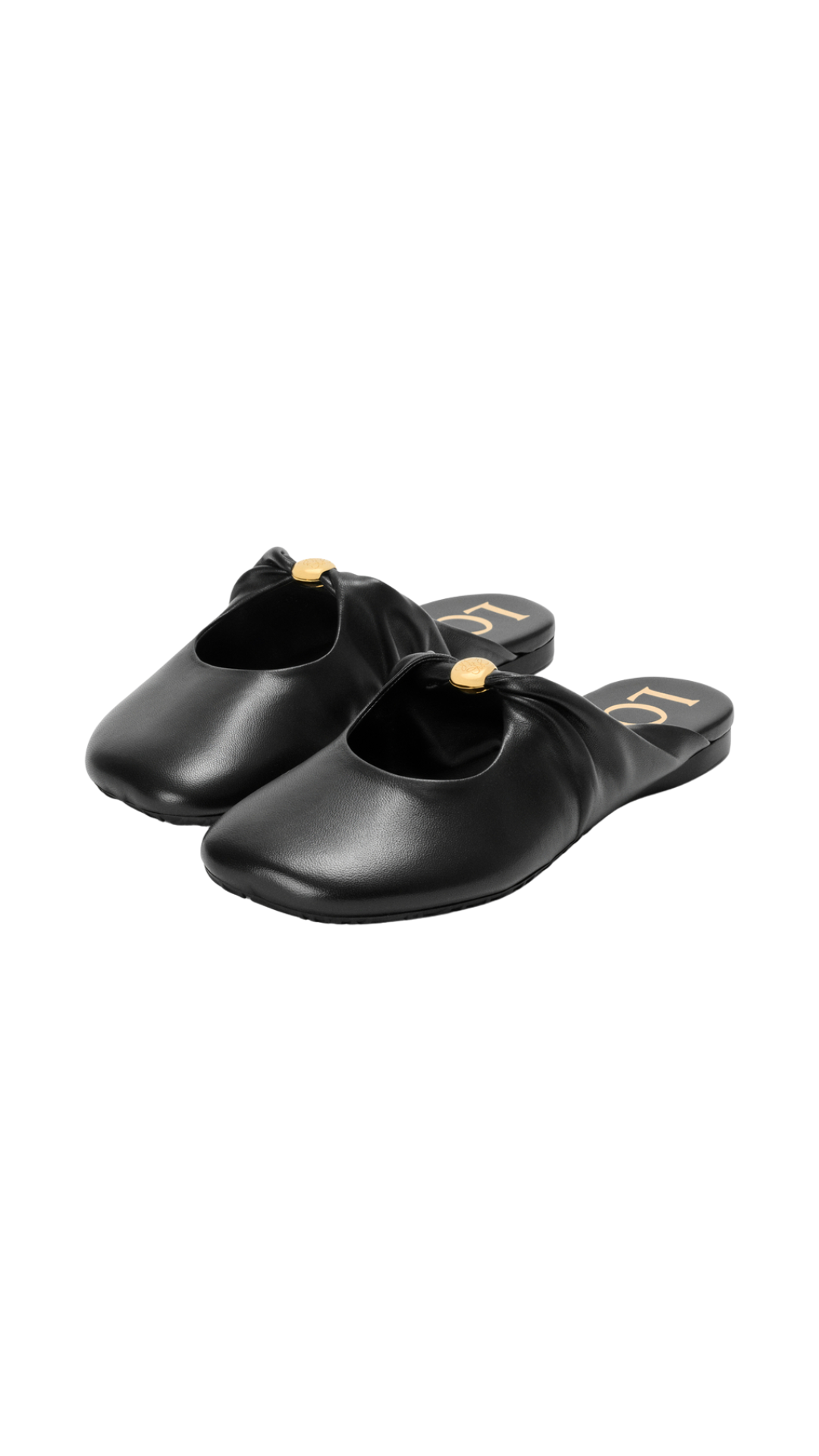 Pebble Soft Mule in Black Nappa Lambskin
