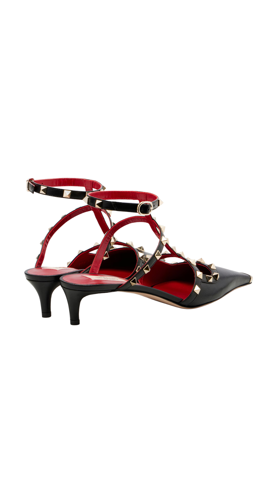 Rockstud Leather Pumps in Black