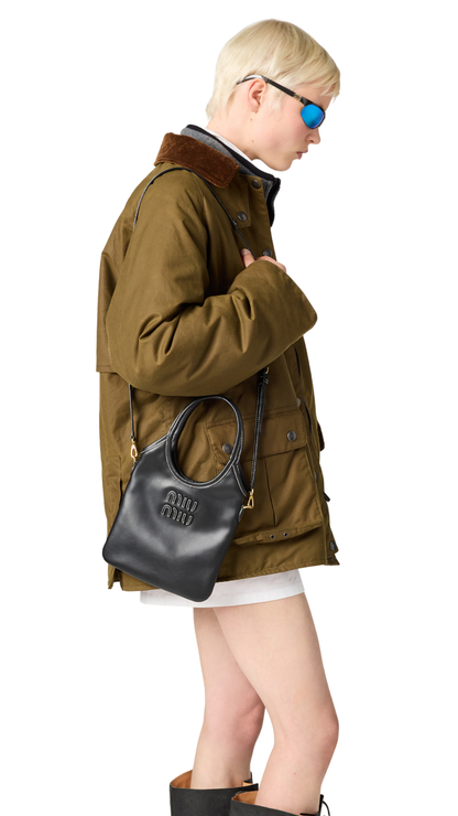 Ivy Leather Handbag in Black