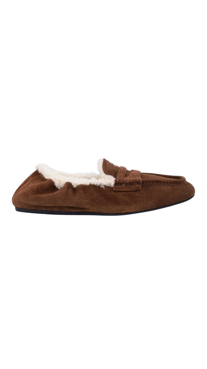 Ruches Suede Loafers in Brown