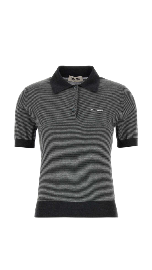 Knit Polo Shirt in Steel Gray