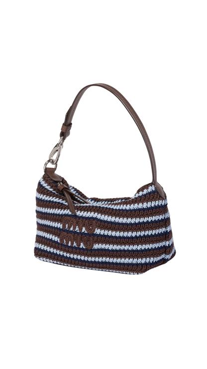 Spirit Crochet Pouch in Cocoa Brown/Celeste