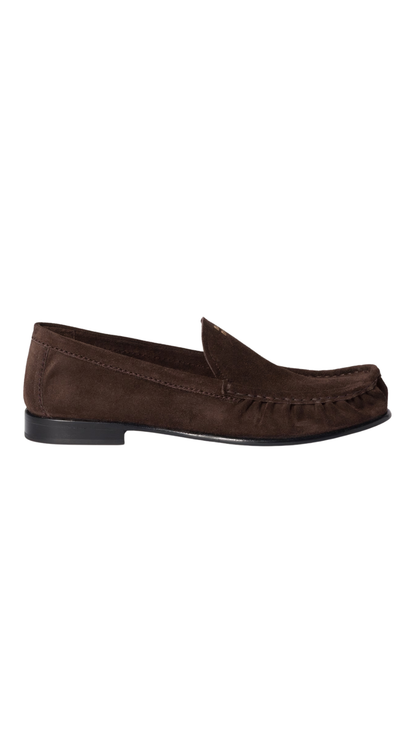 Suede Loafers in Dark Brown
