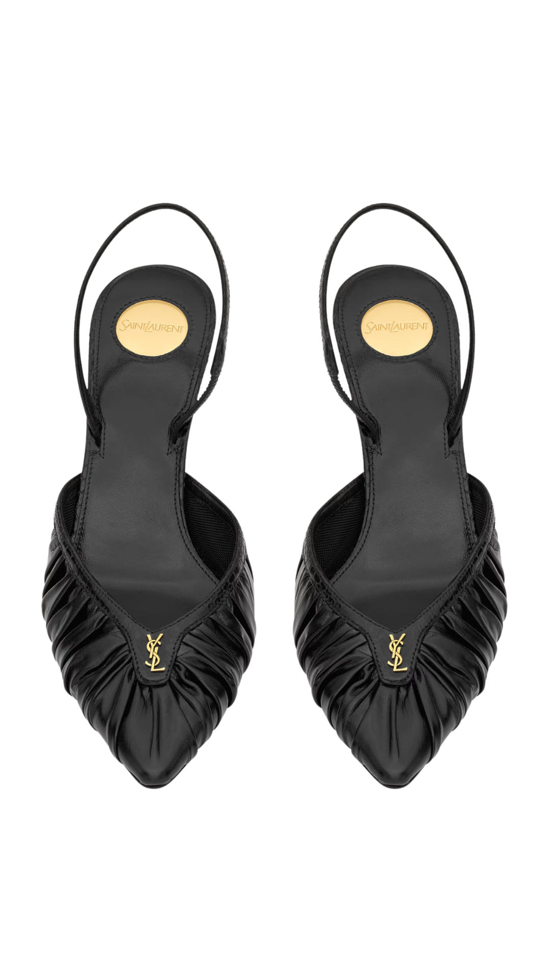 Folie Slingback Pumps in Black Smooth Leather and Faux-Python