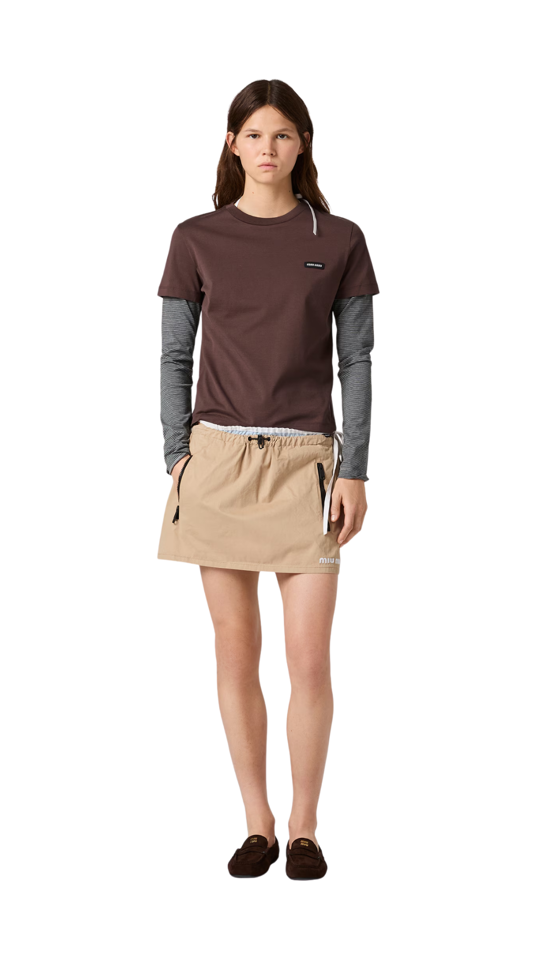 Jersey T-shirt in Cocoa Brown/Anthracite