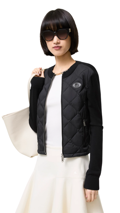 Quilted Nylon and Wool Fulbrook Jacket in Black