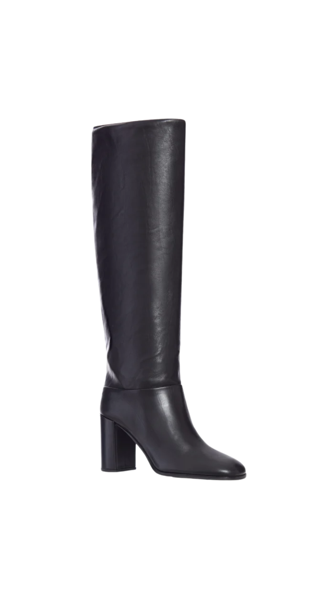 Heeled Leather Boots in Black