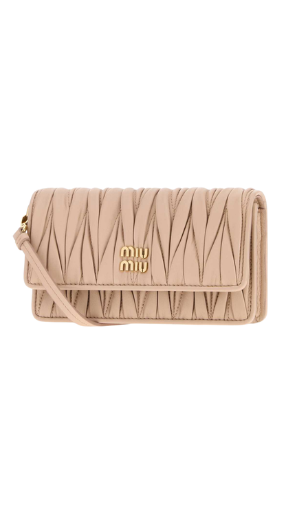 Matelassé Nappa Leather in Powder Pink