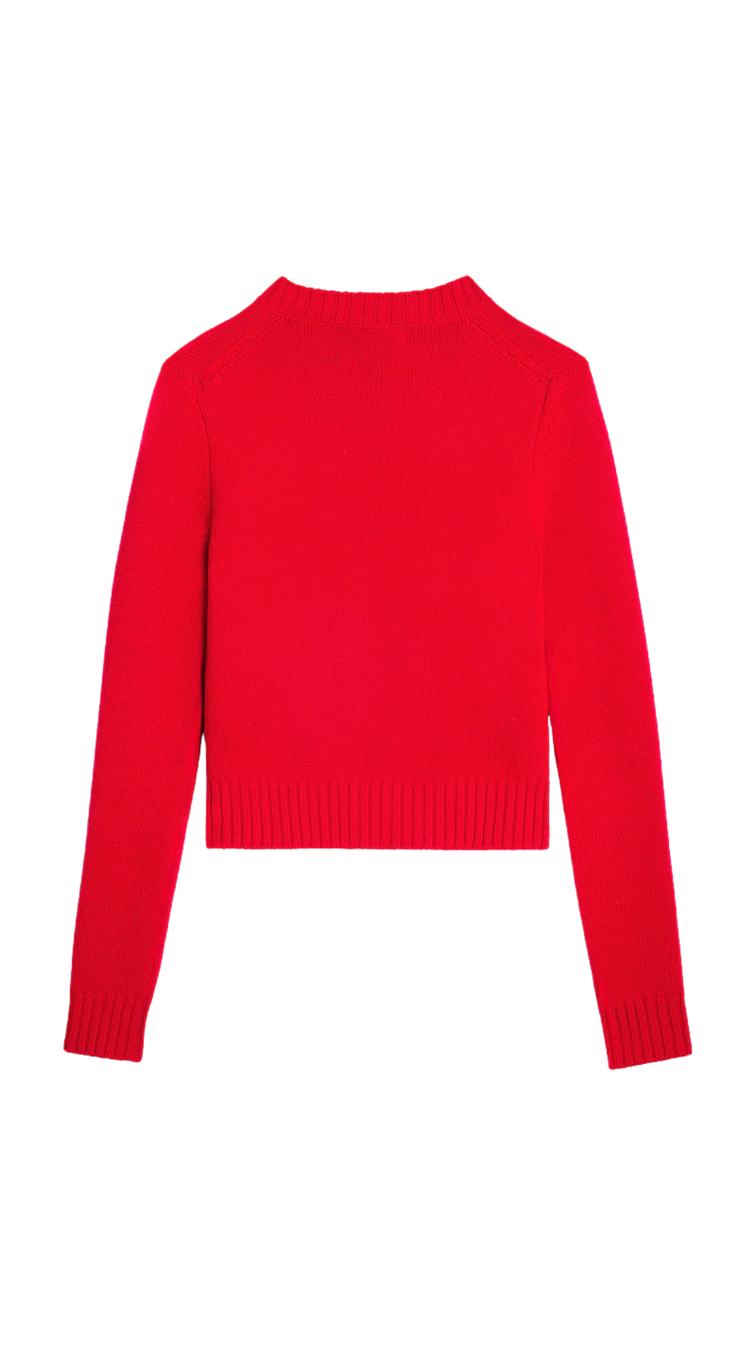 Crewneck Sweater in Bright Red Wool and Cashmere