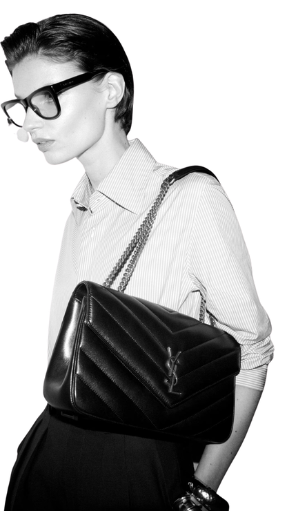 Loulou Medium in Matelassé Lambskin Urban Grey