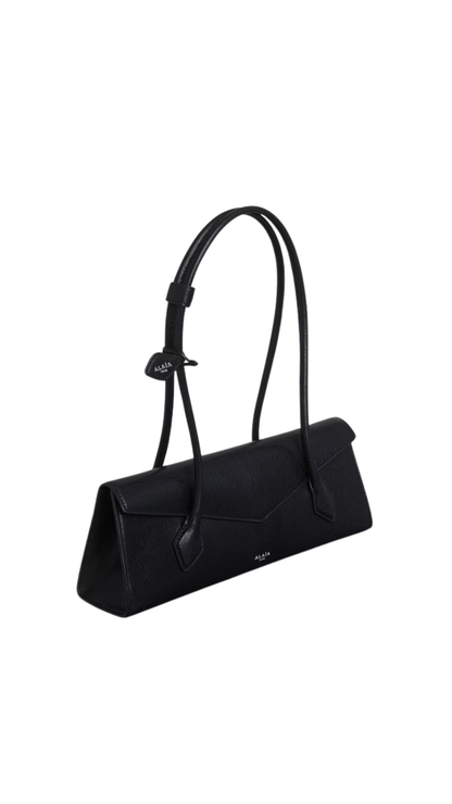 Le Teckel Flap Medium Bag in Black Shiny Goatskin
