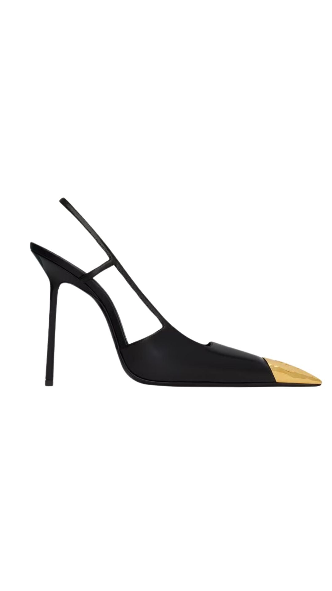 Jeanne Slingback Pumps In Smooth Leather in Black/Gold
