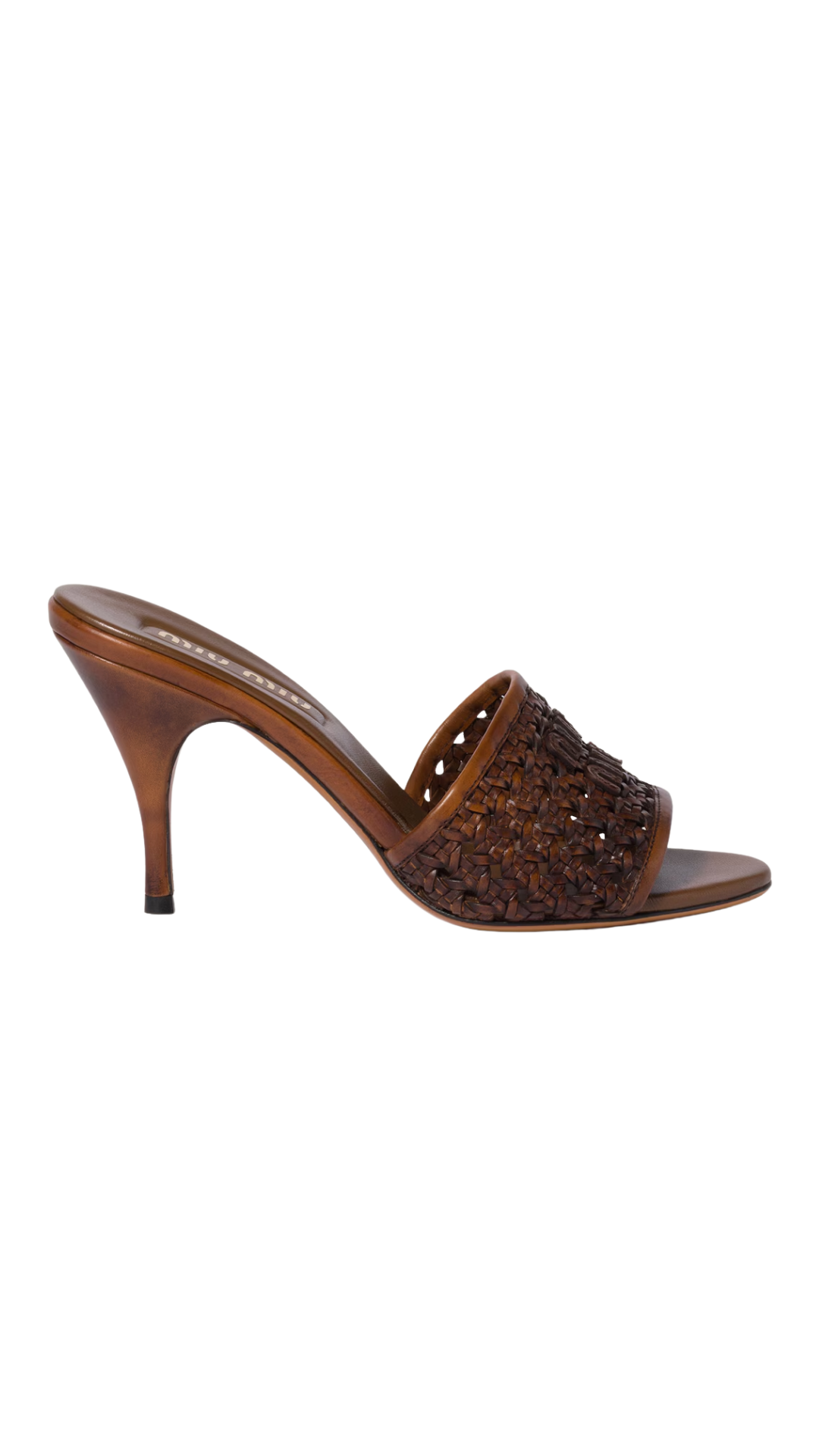 Woven Leather Sandals in Cognac