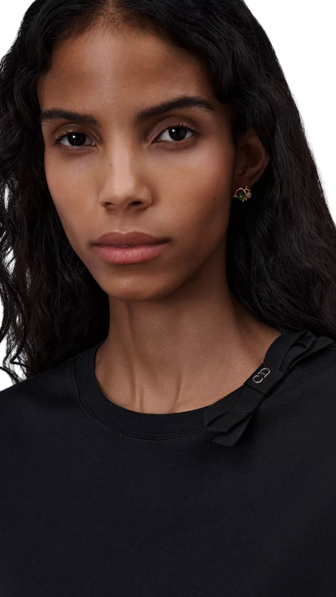 Fitted T-Shirt in Black Cotton Jersey