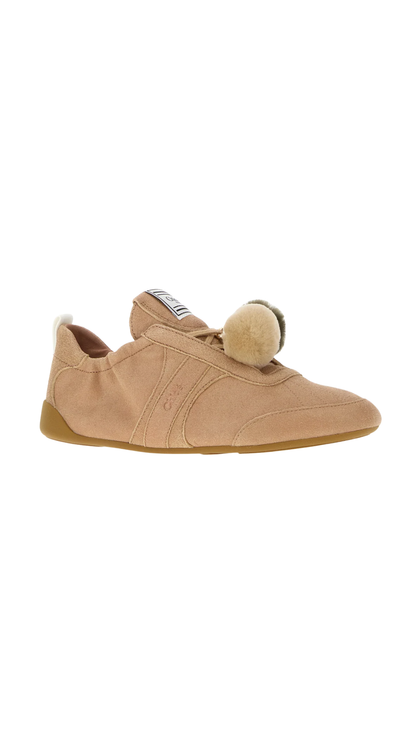 Antiqued Pink Leather Kick Sneakers