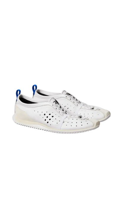 Soft Sneaker in Optic White Stretch lambskin, Suede Calfskin and Lambskin