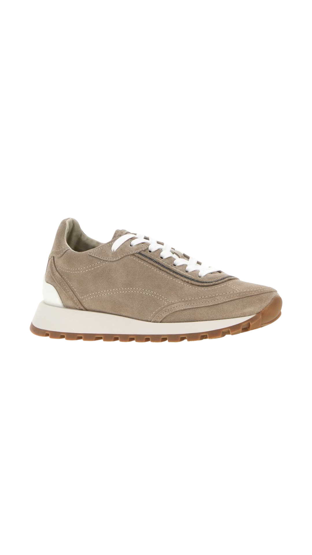 Suede Runners with Shiny Loops in Beige
