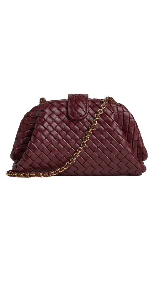 Lauren 1980 Mini Clutch Bag with Chain Strap in Barolo