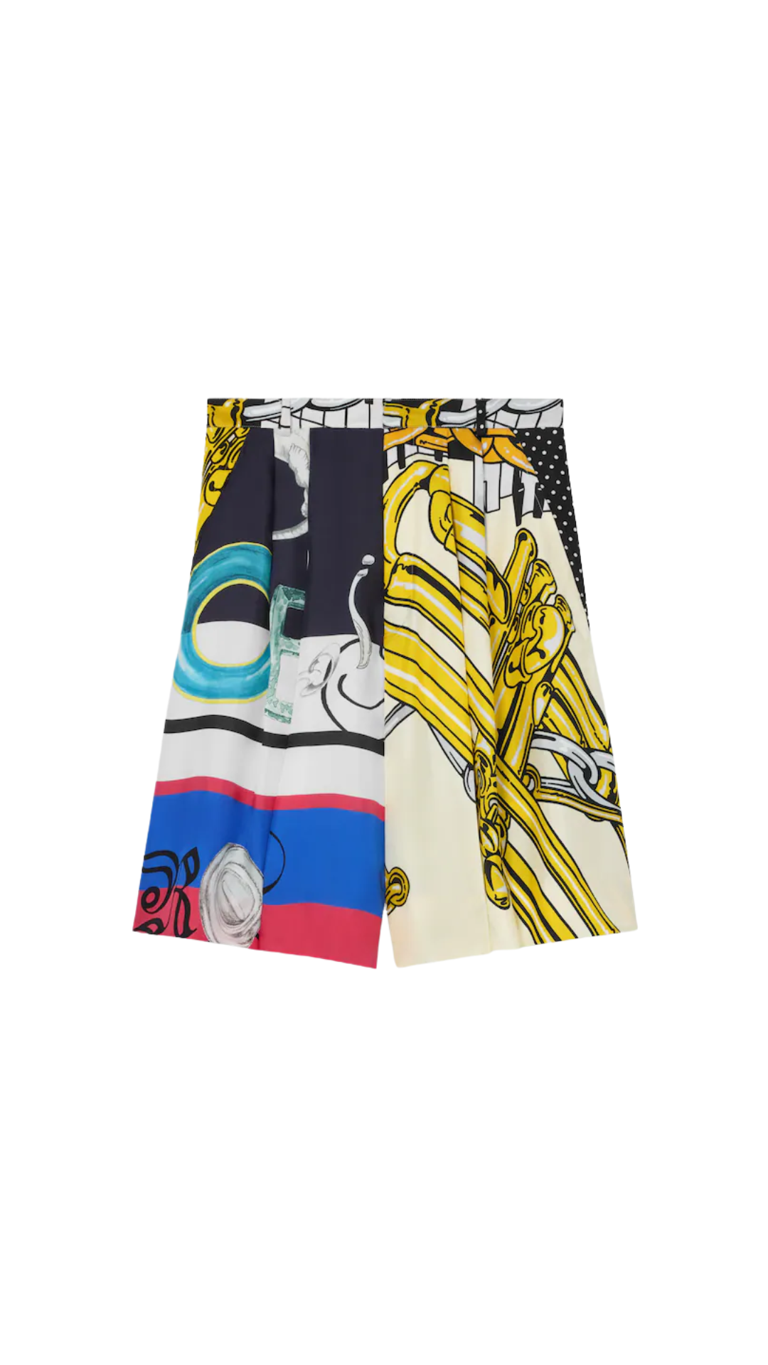 Shorts in Printed Silk Twill