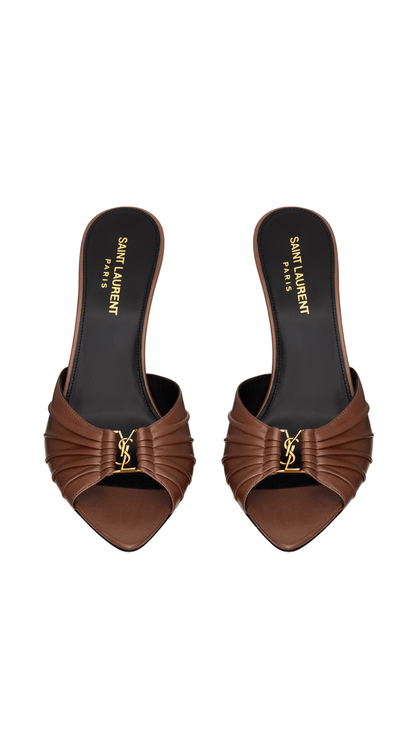 Babylone Mules in Smooth Leather in Aesthetic Brown