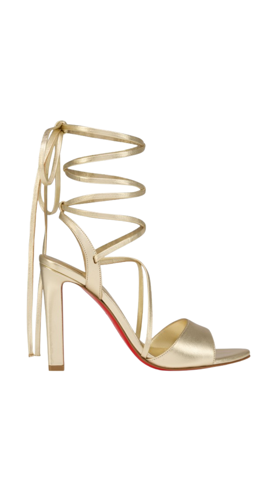 Fanny Randa 100 mm Strappy Sandals - Laminated Lamb Nappa Leather - Platine