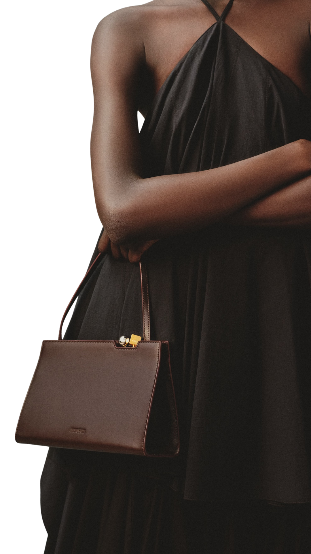 The Salon Charm Shoulder Bag in Dark Brown