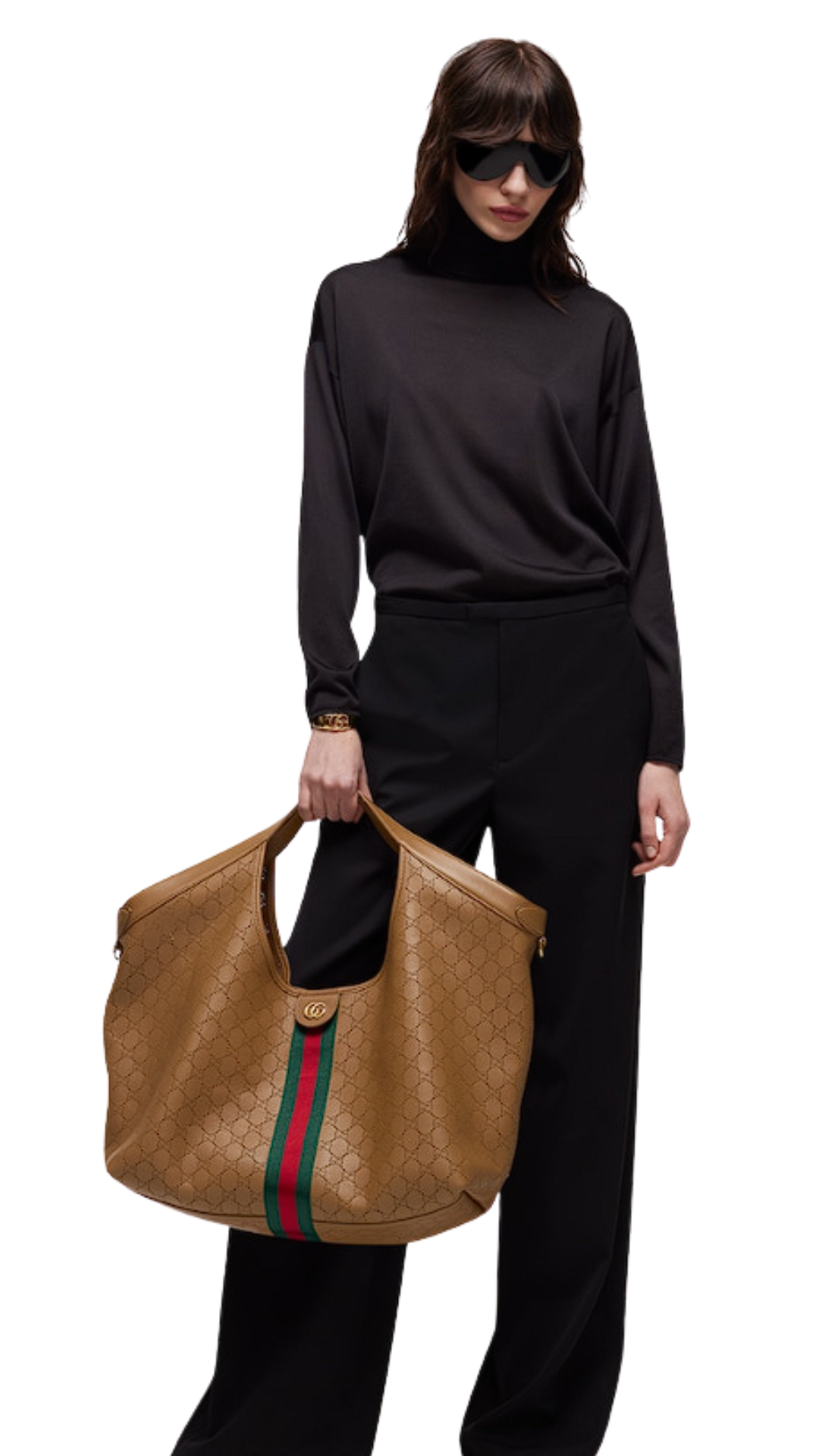 Gucci Giglio Large Tote Bag in Dark Beige GG Leather