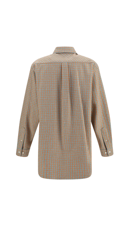 Wool Blend Shirt with Checked Pattern