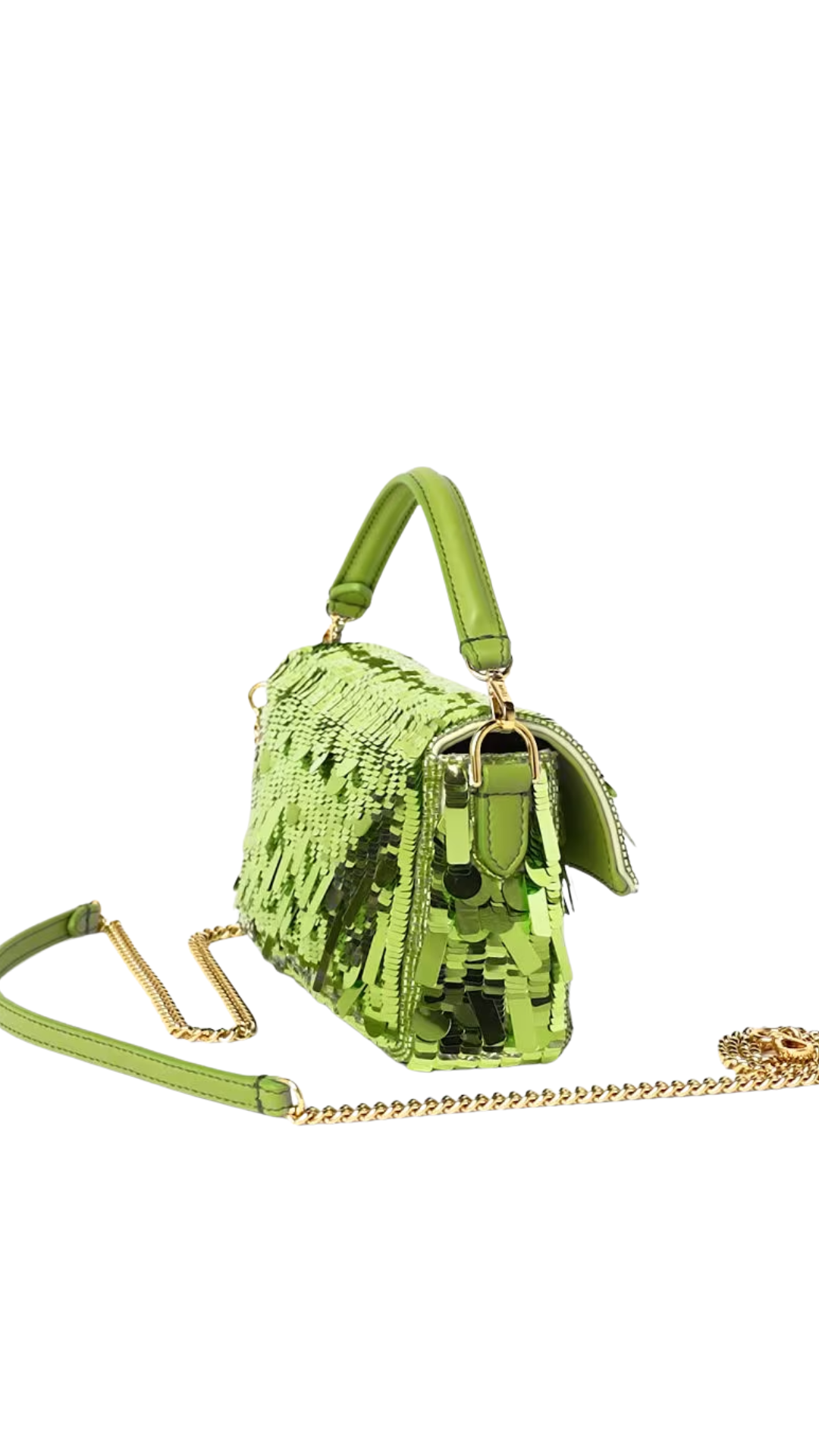 Baguette® Mini in Bag Embroidered with Lime Green Sequins