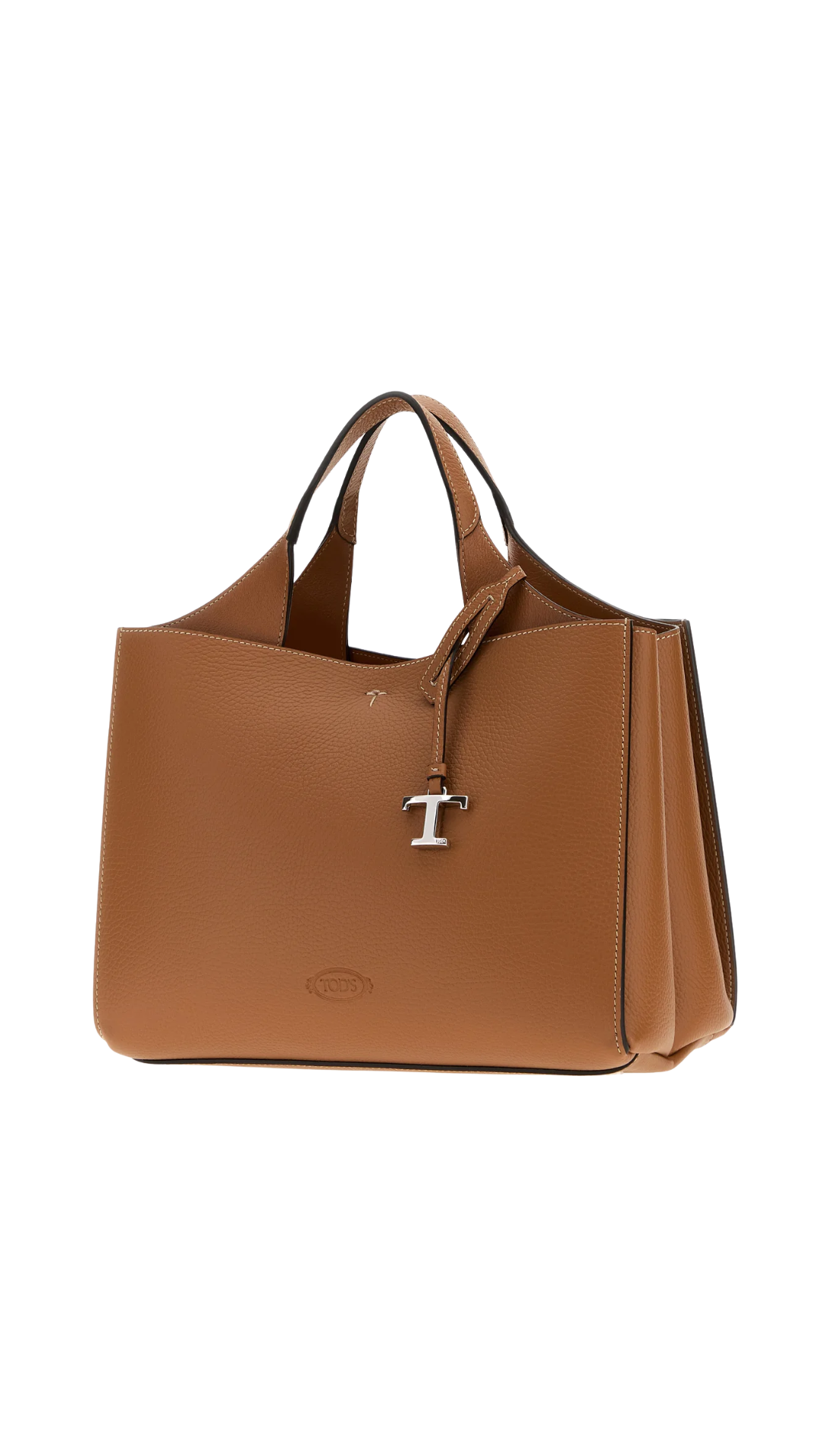 Camel Leather Apa Handbag in Brown
