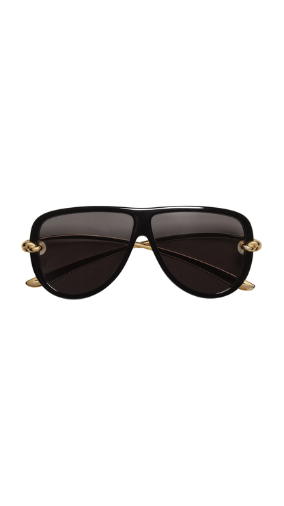 Knot Aviator Sunglasses in Black/Gray
