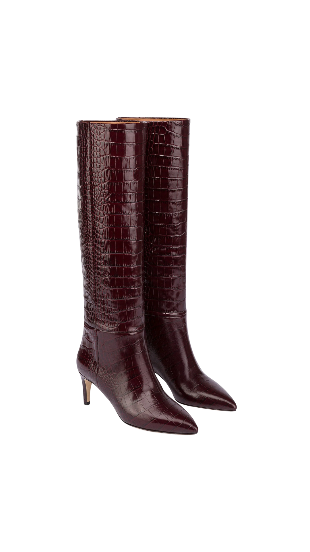 Stiletto Boot 60 in Rouge Noir Croc-Effect Leather Boot (Copia)