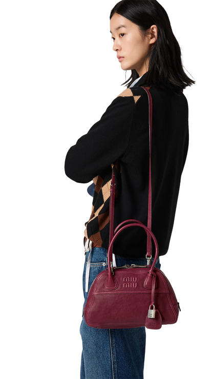 Vivant Nappa Leather Bag in Amaranth Red