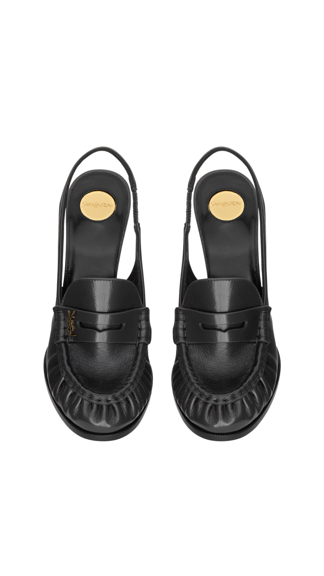 Le Loafer Slingback Pumps in Black Smooth Leather