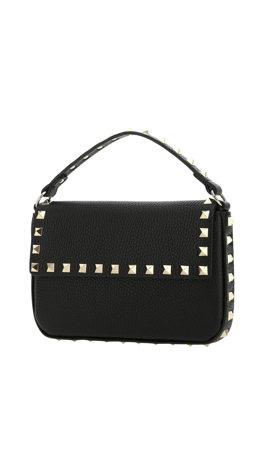 Black Leather Rockstud Handbag