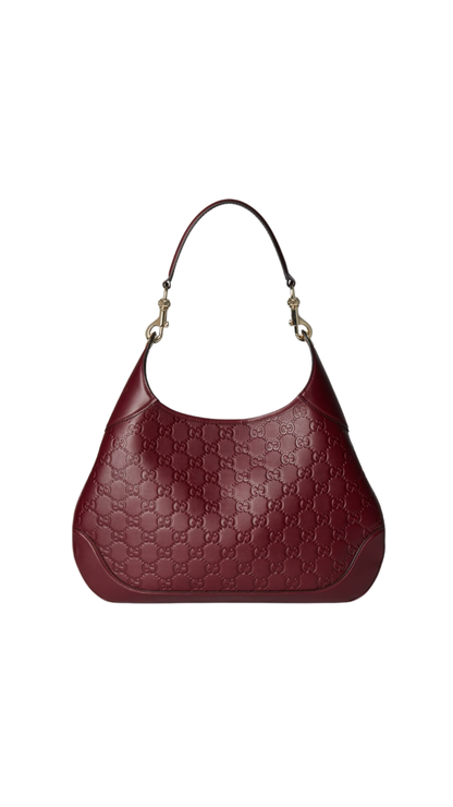 Large Shoulder Bag in Rosso Ancora red leather