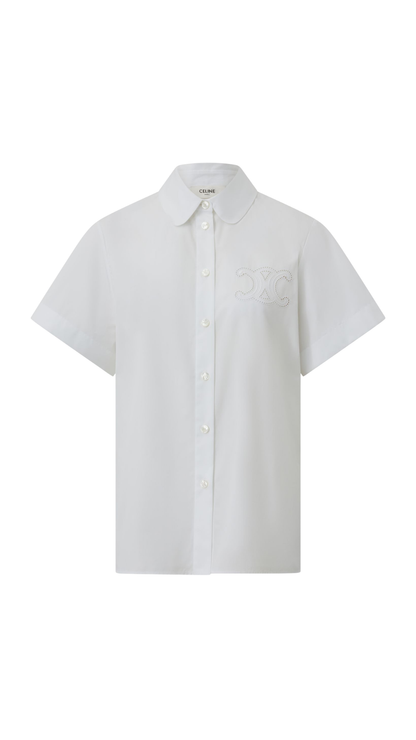 Shirt in White Cotton Poplin