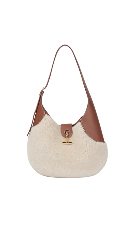 Bolso de hombro Bobbin mediano de piel sintética de oveja