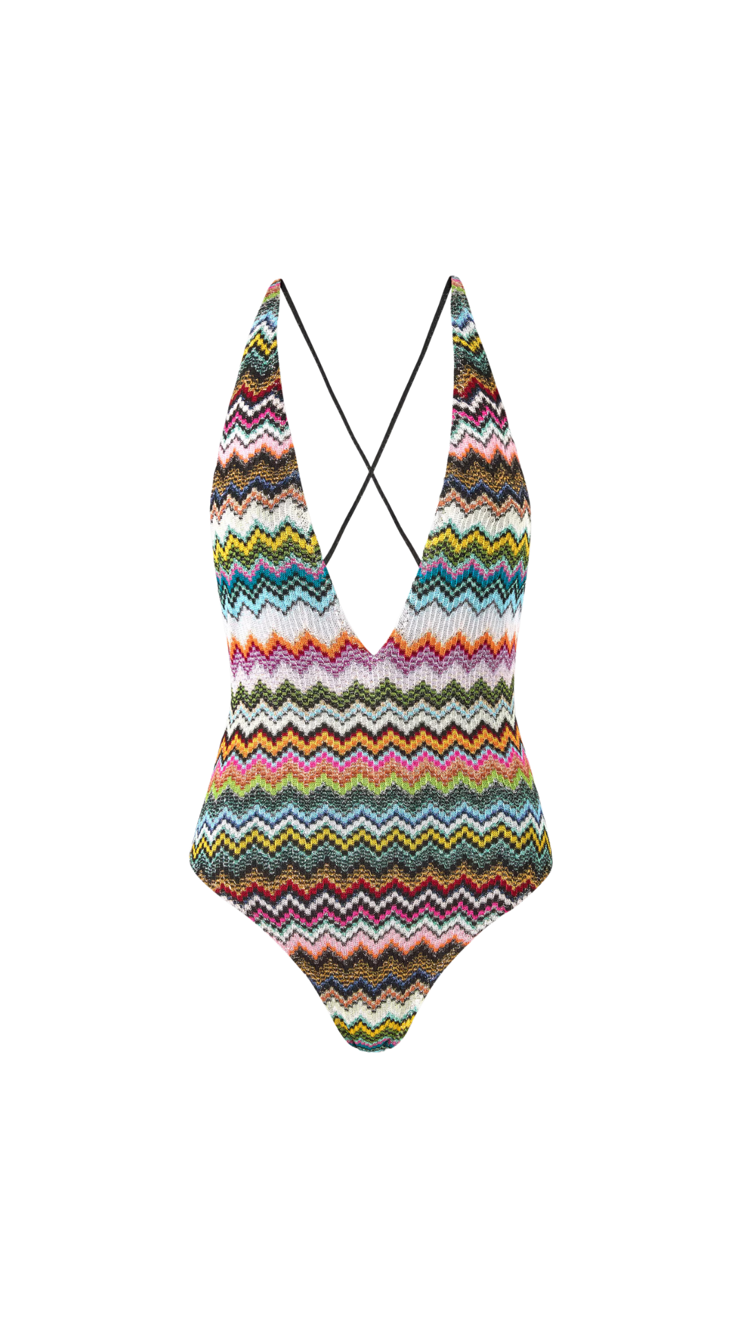 One-Piece Swimsuit in Lamé Viscose in Multicoloured