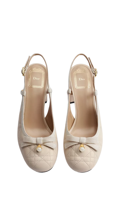 Ballet Slingback Pump in Trench Quilted Cannage Lambskin