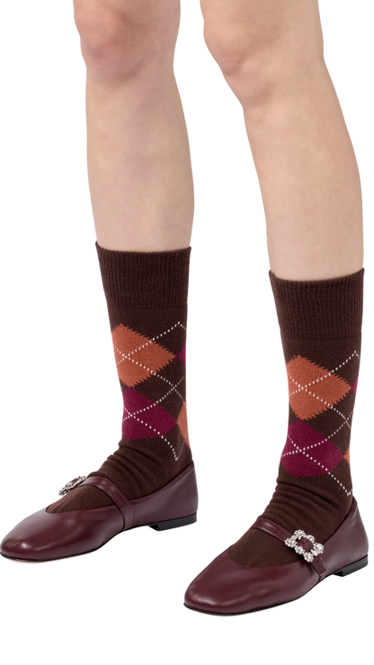 Efflorescence Mary Janes in Burgundy Leather